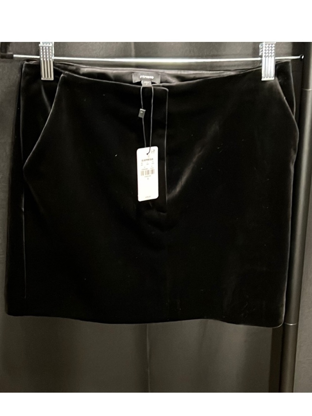 Express Black Velvet Mini Skirt